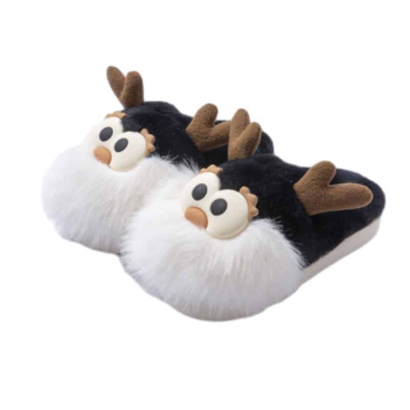Plush Christmas Deer Slippers